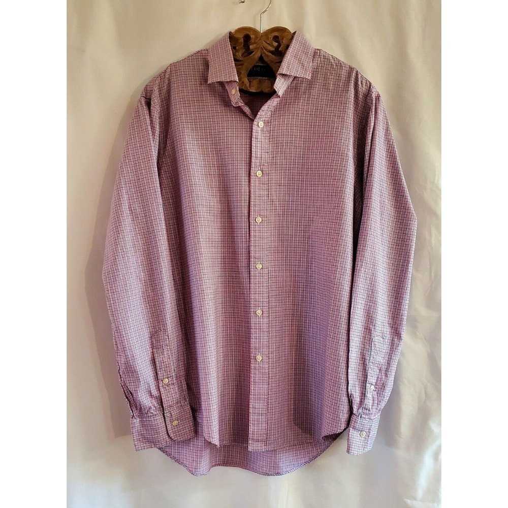 Polo Ralph Lauren Men's Button Down Shirt Size Large Pink And Blue Cotton